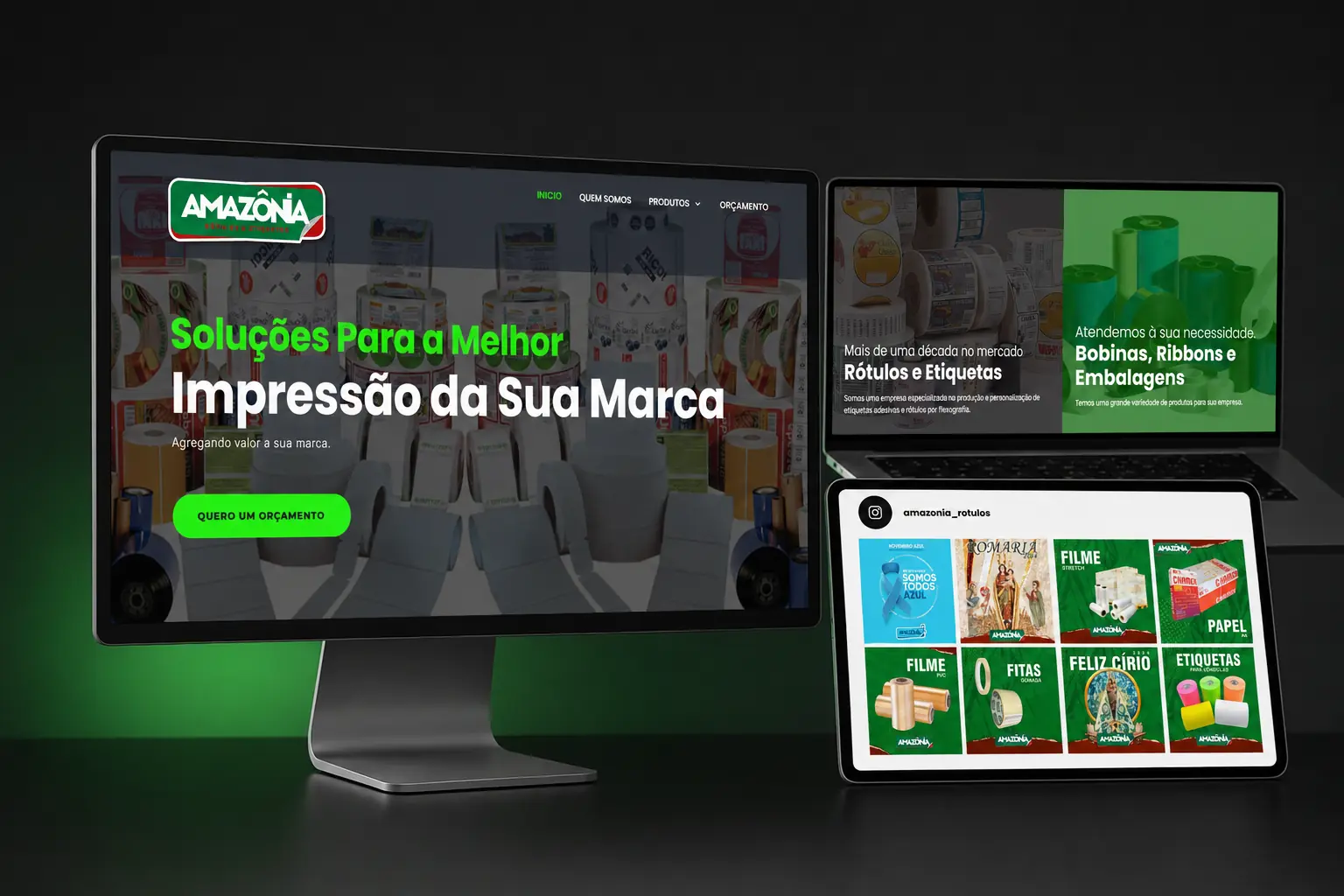 Apresentação do site Amazônia Rótulos e Etiquetas