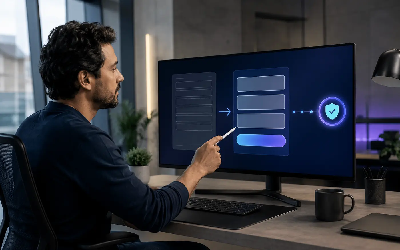 Designer simplificando um formulário para aumentar contatos