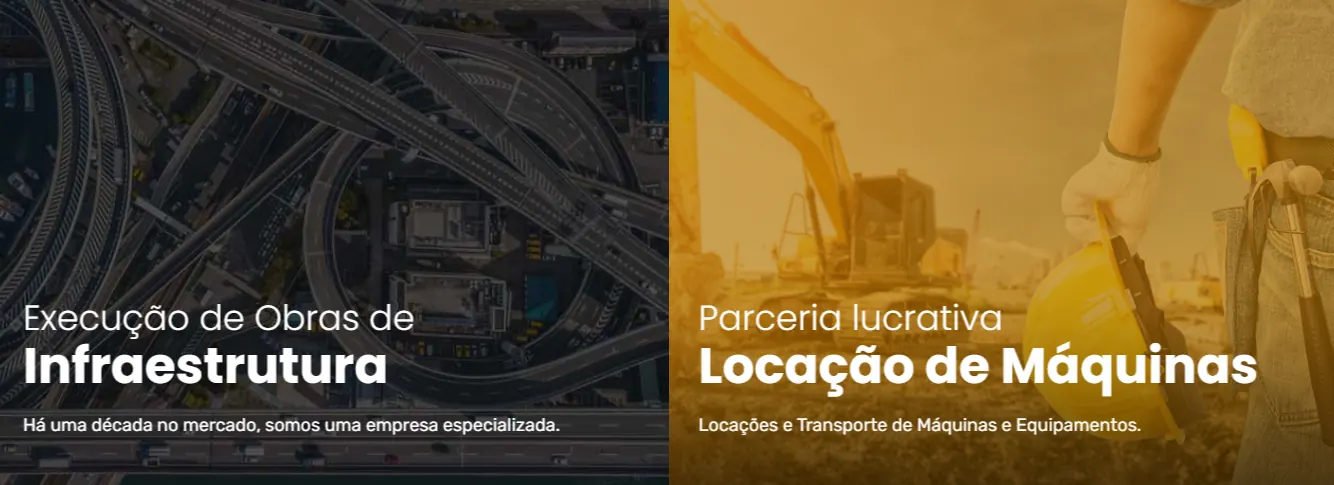 Painéis de obras de infraestrutura e locação de máquinas da Construtora Norte