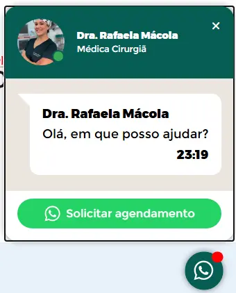 Atendimento pelo WhatsApp integrado ao site da Dra. Rafaela Mácola