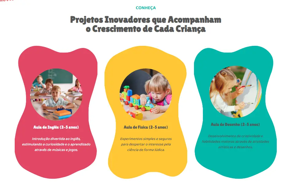 Projetos inovadores da Escola Crescer para diferentes fases da infância