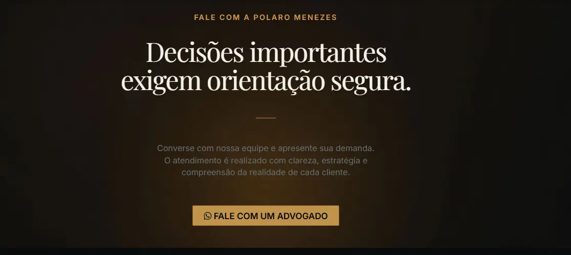 Chamada para conversar pelo WhatsApp no site Polaro Menezes