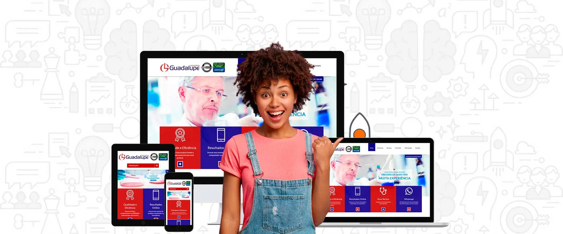 Exemplo de site responsivo criado pela OMestre